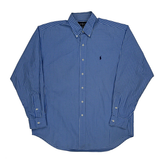 Blake Ralph Lauren Checked Shirt - Large Blue Cotton