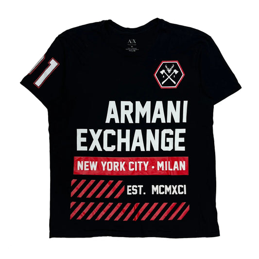 Vintage New York City - Milan Armani Exchange T-Shirt - XL Black Cotton