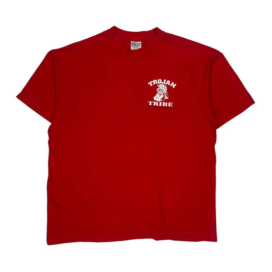 Trojan Tribe Oneita Single Stitch T-Shirt - 2XL Red Cotton