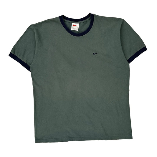 Nike T-Shirt - Large Green Cotton