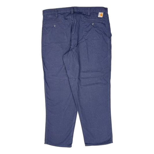 Carhartt Trousers - 40W 31L Blue Cotton