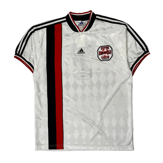 Vintage Soccer Henfield Club Adidas Football Shirt - Medium White Polyester