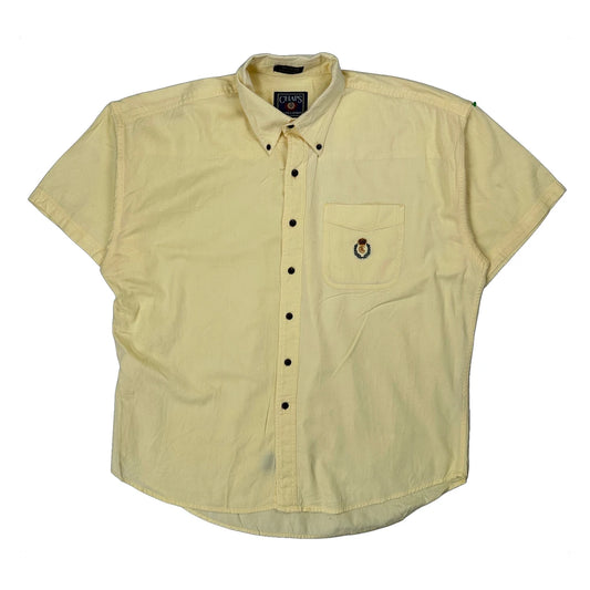 Vintage Chaps Ralph Lauren Short Sleeve Shirt - XL Yellow Cotton