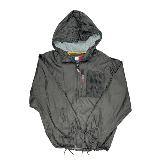90S Tommy Hilfiger Windbreaker - XL Black Polyester