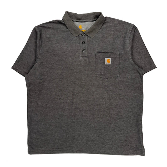 Carhartt Polo Shirt - XL Grey Cotton