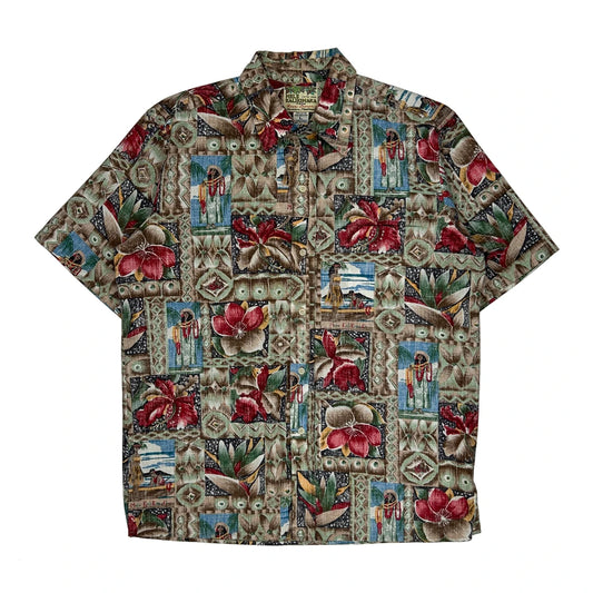 Mele Kalikimaka Mele Kalikimaka Christmas Hawaiian Shirt - Large Multicoloured Cotton Blend