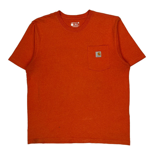 Carhartt T-Shirt - Large Orange Cotton