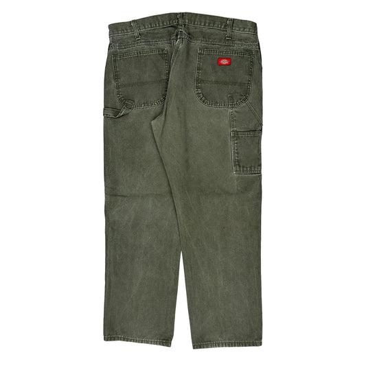 Dickies Carpenter Trousers - 38W 32L Green Cotton
