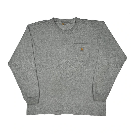 Carhartt Long Sleeve T-Shirt - XL Grey Cotton