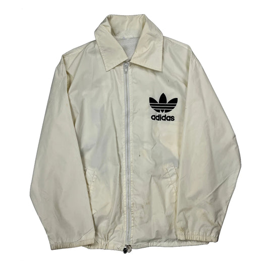 Trefoil Logo Adidas Windbreaker - Medium Cream Polyester