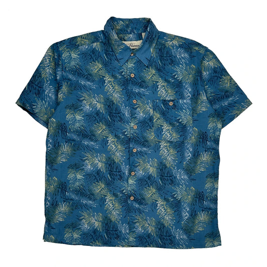 Penmans Floral Hawaiian Shirt - Medium Blue Polyester