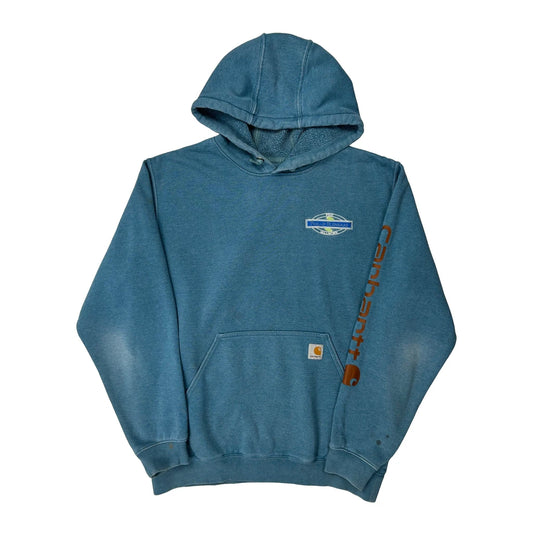 Vintage Phillip Elenbaas Inc. Carhartt Hoodie - Large Blue Cotton
