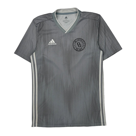 Adidas Football Shirt - Small Grey Polyester