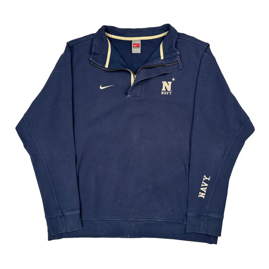 Navy Nike College 1/4 Zip - 2XL Navy Cotton