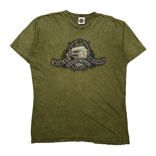 Bluegrass Harley Davidson Graphic T-Shirt - XL Green Cotton