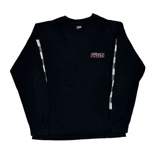 Baker Skateboards Vans Graphic Long Sleeve T-Shirt - Medium Black Cotton