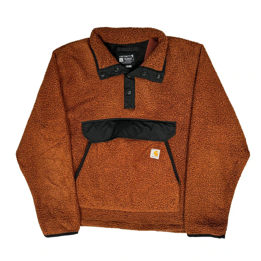 Relaxed Fit Carhartt Fleece - Large Brown Polyester