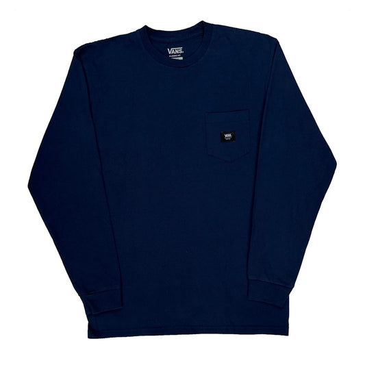Classic Fit Vans Long Sleeve T-Shirt - Medium Blue Cotton