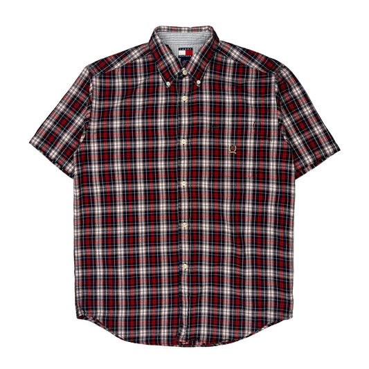 Tommy Hilfiger Checked Short Sleeve Shirt - XL Red Cotton