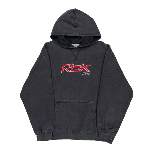 Reebok Hoodie - Large Black Cotton