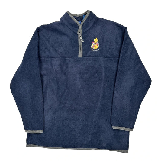 Winnie The Pooh Embroidery Disney Cartoon Fleece - XL Navy Polyester