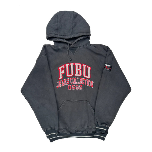 Fubu Spellout Hoodie - XL Grey Cotton