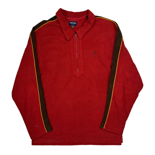 Guess Collared Rugby Shirt - Large Red Polyester