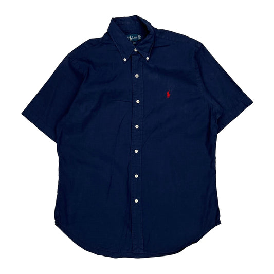 Ralph Lauren Short Sleeve Shirt - Medium Navy Linen