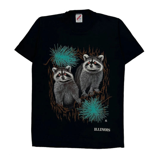 Illinois Jerzees Single Stitch T-Shirt - Medium Black Cotton