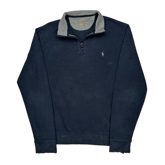 Vintage Polo By Ralph Lauren 1/4 Zip - Medium Navy Cotton