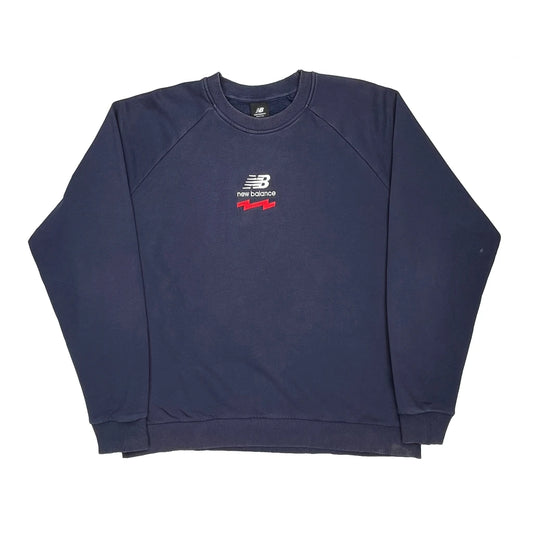 New Balance Sweatshirt - Large Navy Cotton