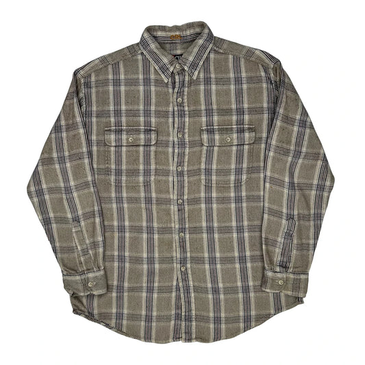 Vintage Chaps Ralph Lauren Checked Flannel Shirt - Medium Beige Cotton