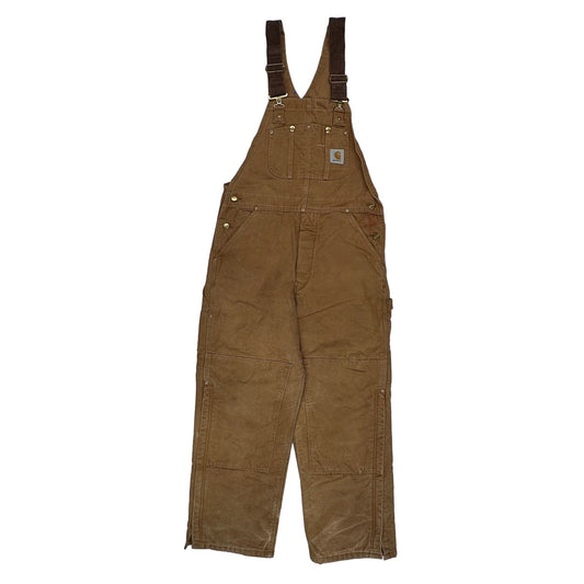 1992 Union Made In USA Carhartt Double Knee Dungarees - 34W 30L Brown Cotton