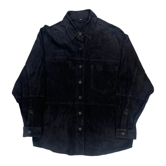 Unbranded Overshirt - Large Black Suede