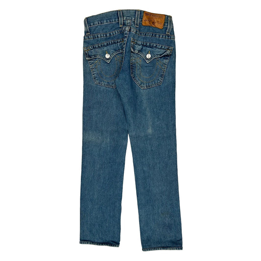 Vintage True Religion Contrast Stitch Jeans - 29W UK 8 Blue Cotton
