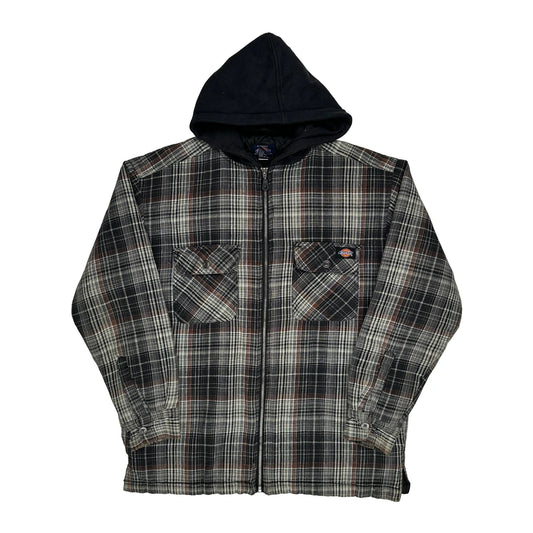 Vintage Dickies Checked Overshirt - Medium Black Cotton