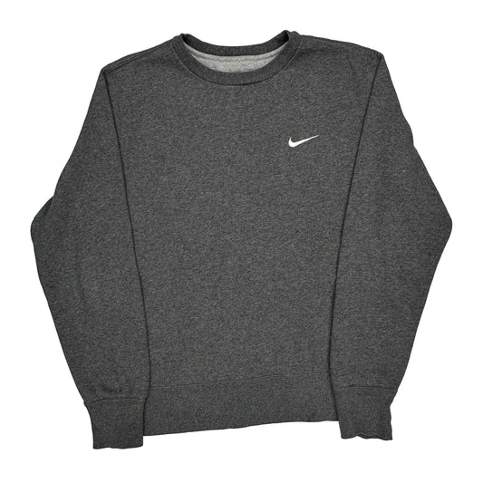Swoosh Logo Nike Sweatshirt - Medium Grey Cotton Blend