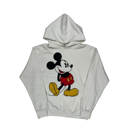 Mickey Mouse Disney Cartoon Hoodie - Medium White Cotton