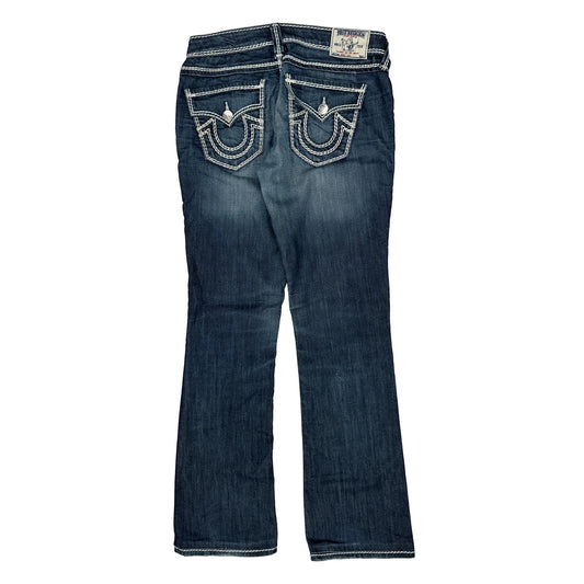 Vintage True Religion Boot Cut Jeans - 30W UK 8 Blue Cotton Blend