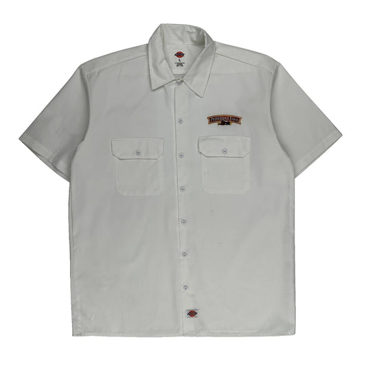 Vintage Pepperidge Farm Logo Dickies Short Sleeve Shirt - Large White Polyester Blend