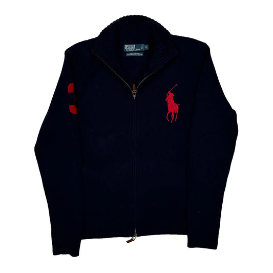 Polo Player Logo Polo By Ralph Lauren Zip Up - Large Navy Wool