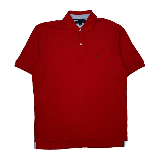Vintage Tommy Hilfiger Polo Shirt - Large Red Cotton
