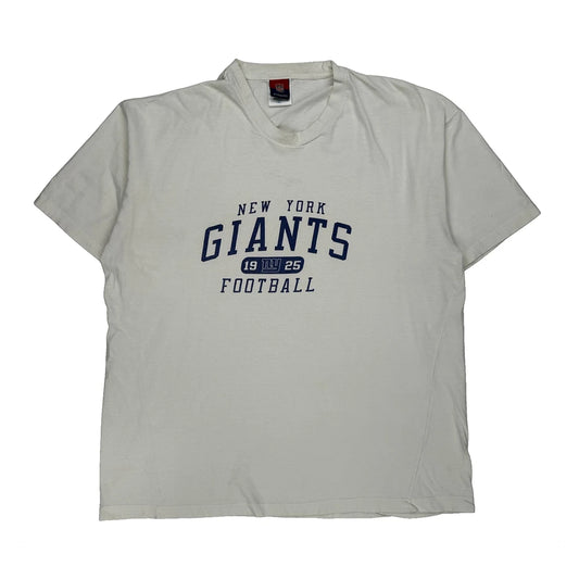 New York Giants Reebok Football T-Shirt - XL White Cotton