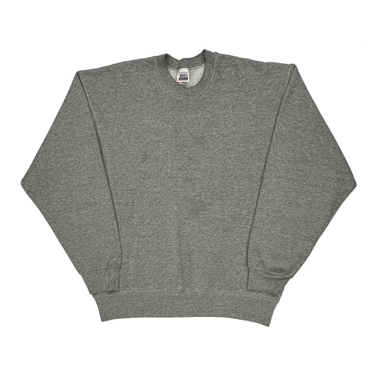 Made In USA 90S Blank Bvd Sweatshirt - XL Grey Cotton Blend