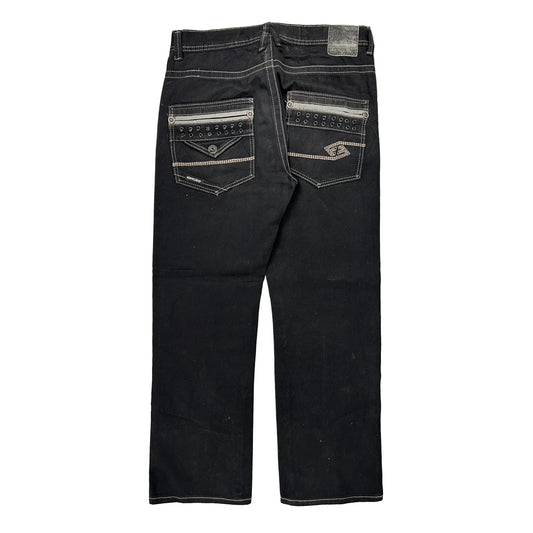 Vintage Enyce Studded Jeans - 33W 30L Black Cotton