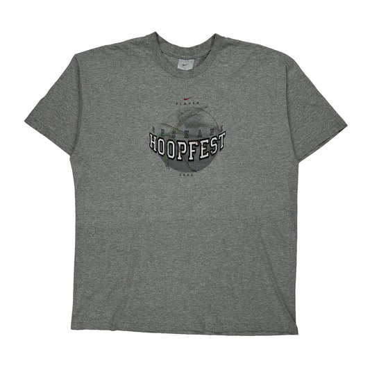 Vintage Spokane Hoopfest 2002 Nike Graphic T-Shirt - Large Grey Cotton
