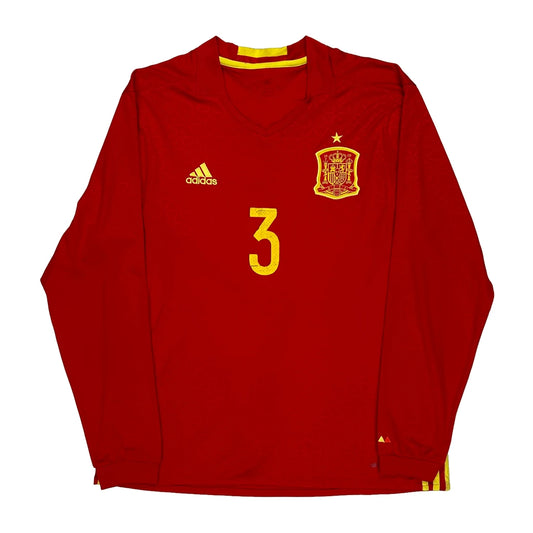 Vintage 2016-17 Spain Adidas Pique Football Shirt - Medium Yellow Polyester