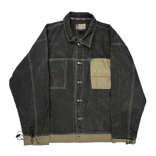 Raw Blue Contrast Stitch Denim Jacket - 2XL Beige Cotton