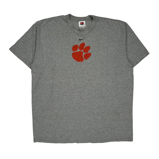 Paw Print Nike Graphic T-Shirt - XL Grey Cotton