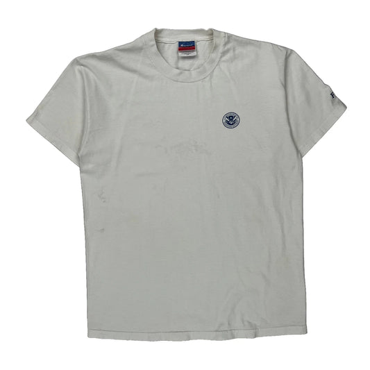 Fema Logo Champion T-Shirt - Medium White Cotton